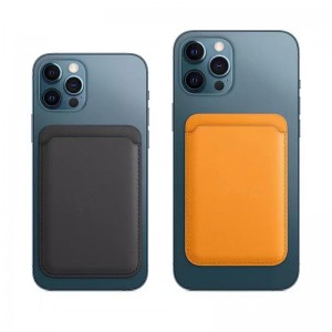 Convient pour le sac de carte Apple Magsafe Sac à cartes d\'accessoires magnétiques Iphone13 Case de protection en cuir iPhone13pro Bag de carte de visite