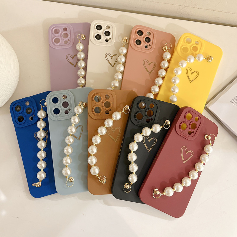 Nouvelle couverture de protection du bracelet de perles Apple iPhone14, protection complète des lentilles, étui de téléphone mobile mis àniveau