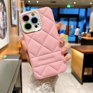 Convient pour iPhone13Promax petit coussin d\'air parfumé 14 étui de téléphone en cuir en cuir en peau d\'agneau 12 étui de protection